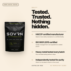 Tested, trusted, nothing hidden: HACCP and ISO 9001:2015 certified, heavy metal tested every batch, independently tested for purity. Australian made.